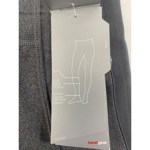 NWT $38 Under armor Heat Gear Capri Leggings Womens Size L Grey Workout Yoga Pan - Picture 4 of 5